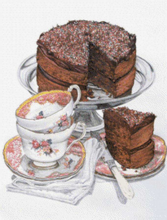 Тортик - для кухни, десерт, натюрморт, чай - предпросмотр
