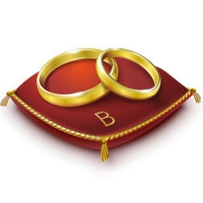 Оригинал схемы вышивки «Обручальные кольца на красном» (№586940)