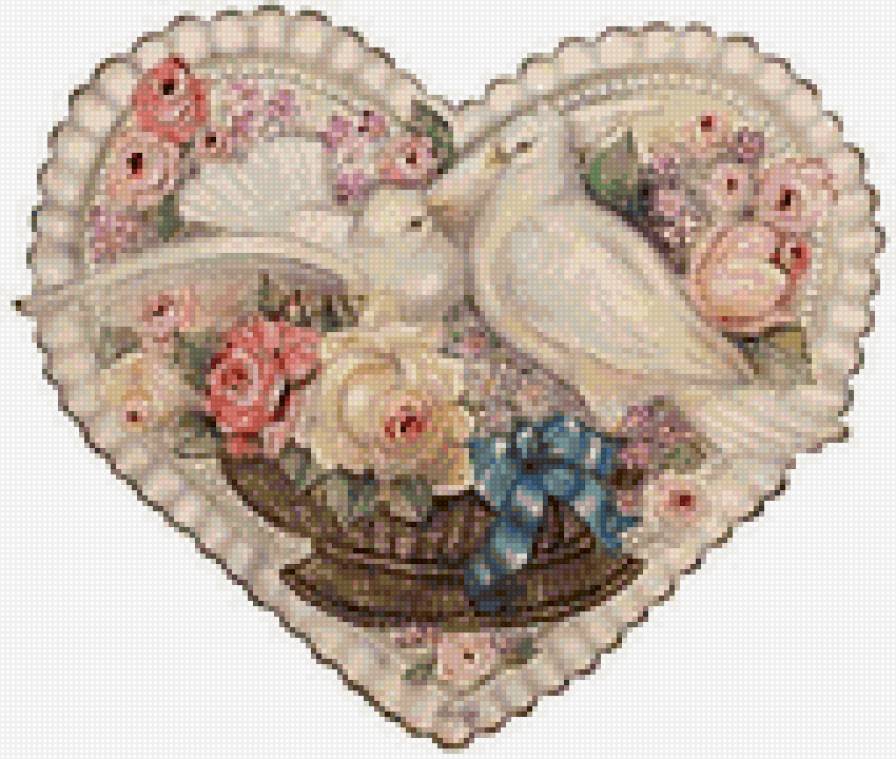 голуби - цветы, голуби - предпросмотр