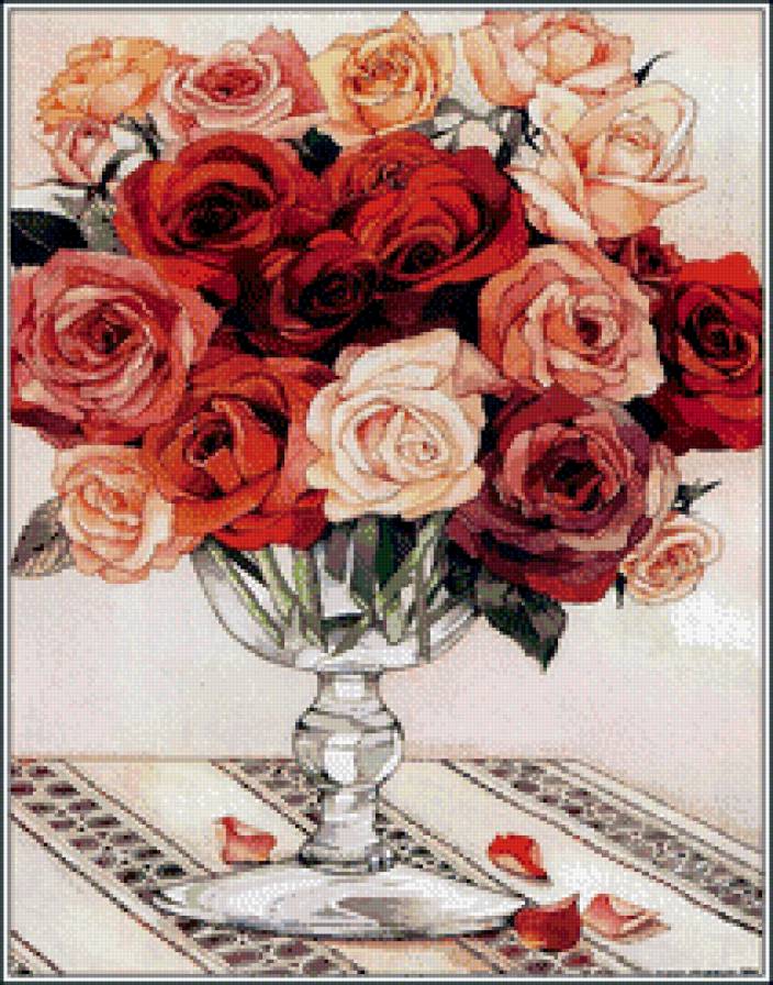 Букет роз - натюрморт, цветы, розы - предпросмотр