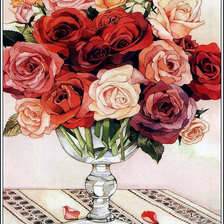 Оригинал схемы вышивки «Букет роз» (№586973)
