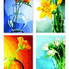 Схема вышивки «Полиптих"Цветы"»