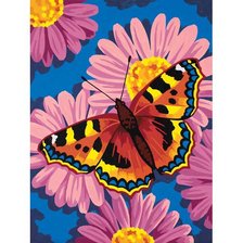 Оригинал схемы вышивки «Бабочка на цветке» (№587001)