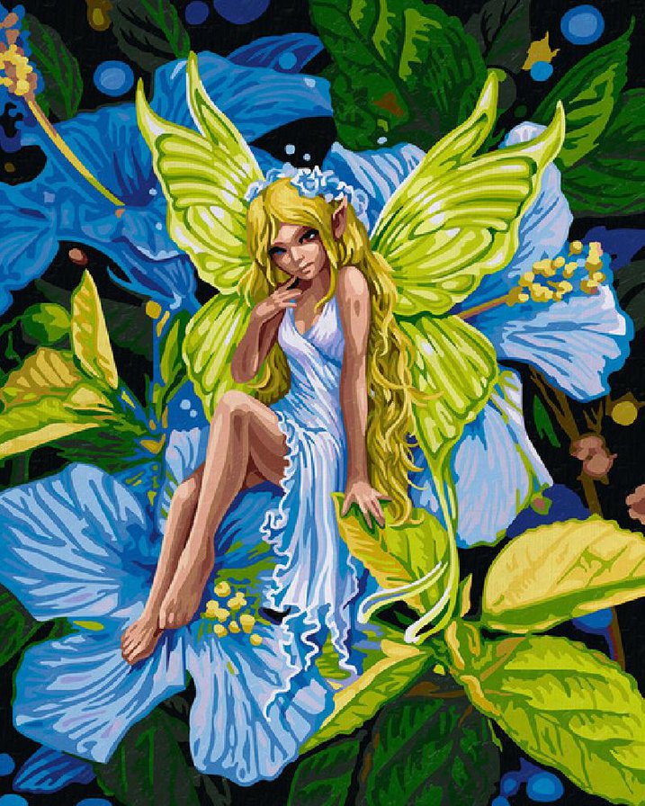 Фея цветов - цветы, девушка, фэнтези - оригинал