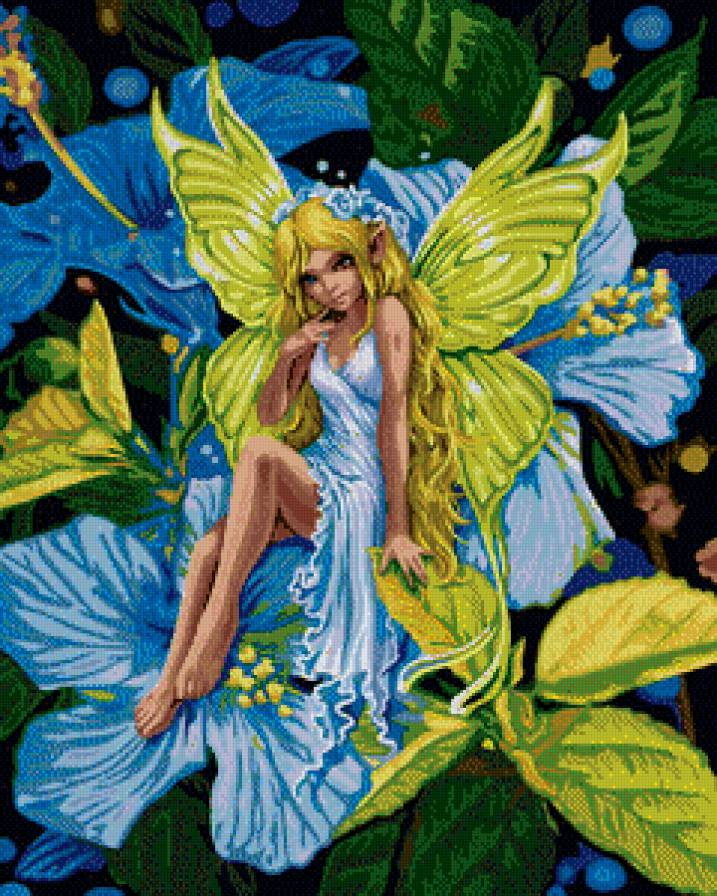 Фея цветов - фэнтези, девушка, цветы - предпросмотр