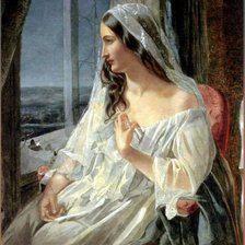Оригинал схемы вышивки «kobieta przy oknie» (№587473)