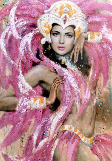 грациозная - в розовом, красавица, карнавал, девушка - оригинал