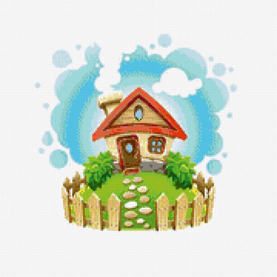 Сказочный домик - детям, природа, цветы, сказка, домик, детское, дом, деревья, мультик - предпросмотр