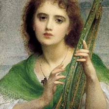 Схема вышивки «ქალი მწვანე კაბით..პორტრეტი»