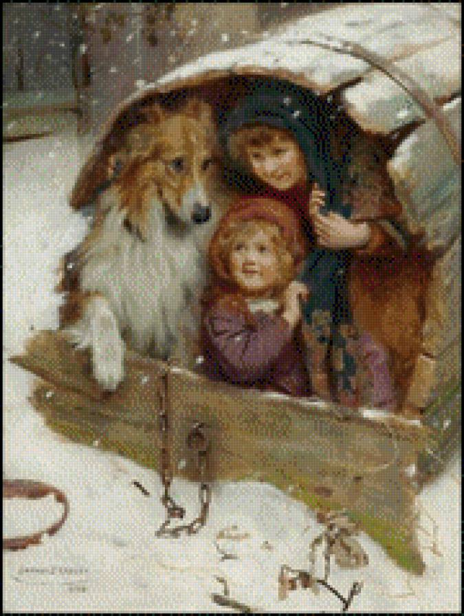 ბავშვები კასრში ძაღლით - предпросмотр