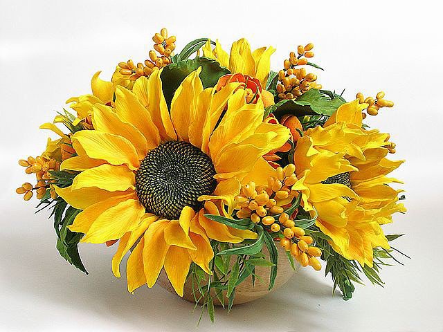 корзина подсолнухов - цветы - оригинал