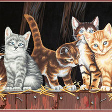 Схема вышивки «Кошачий квинтет»