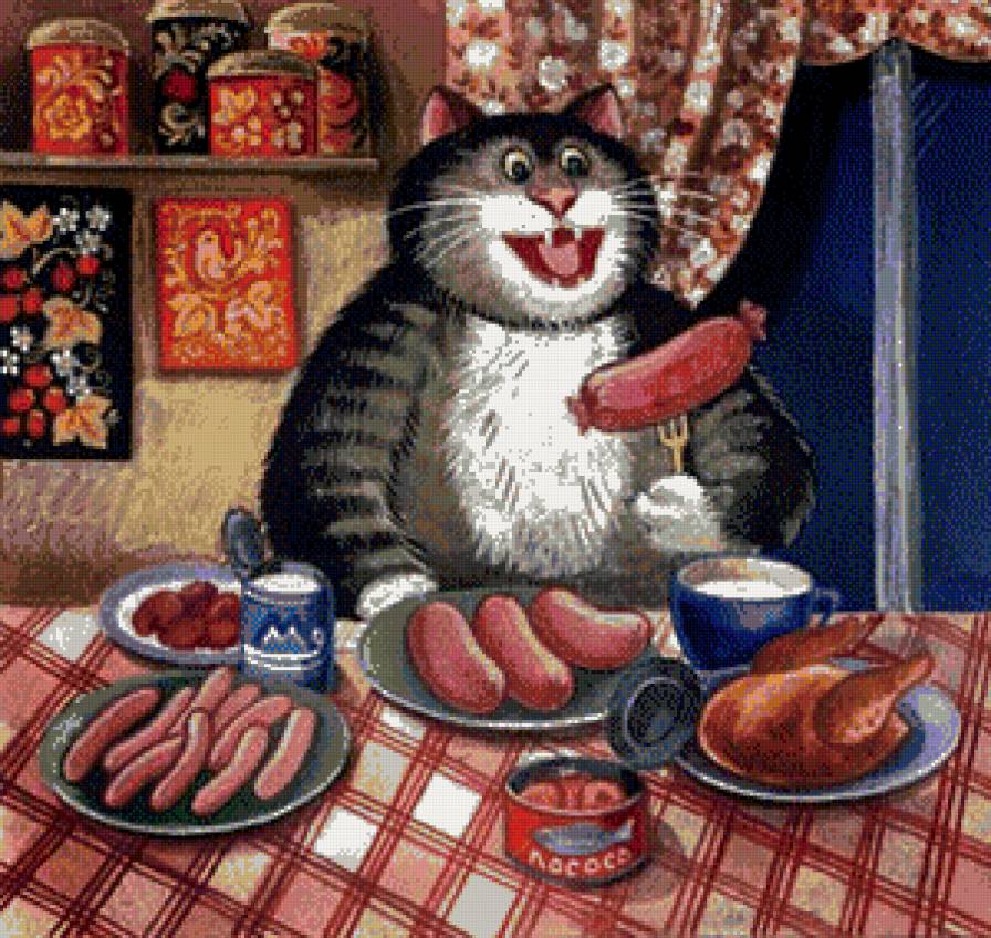 Кошачья трапеза - кот, животные, приколы - предпросмотр