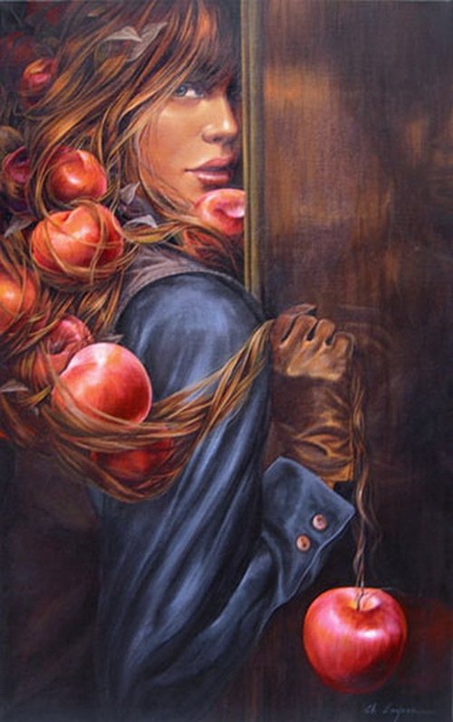 девушка и яблоки - оригинал