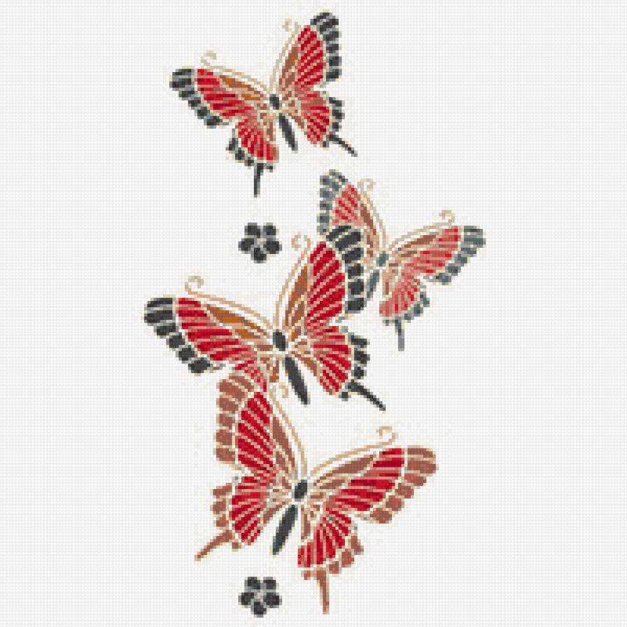 бабочки - подушка, бабочка - предпросмотр