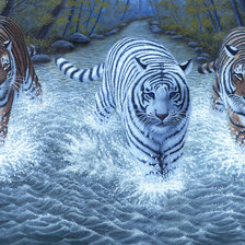 Схема вышивки «Три тигра»