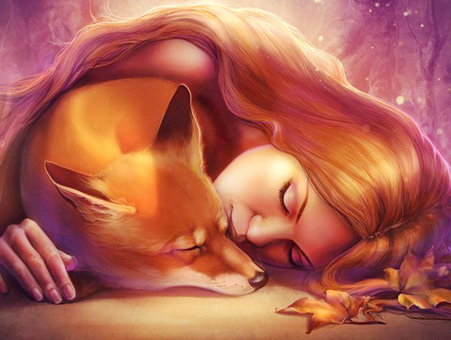 Подружки - лиса, девушка - оригинал