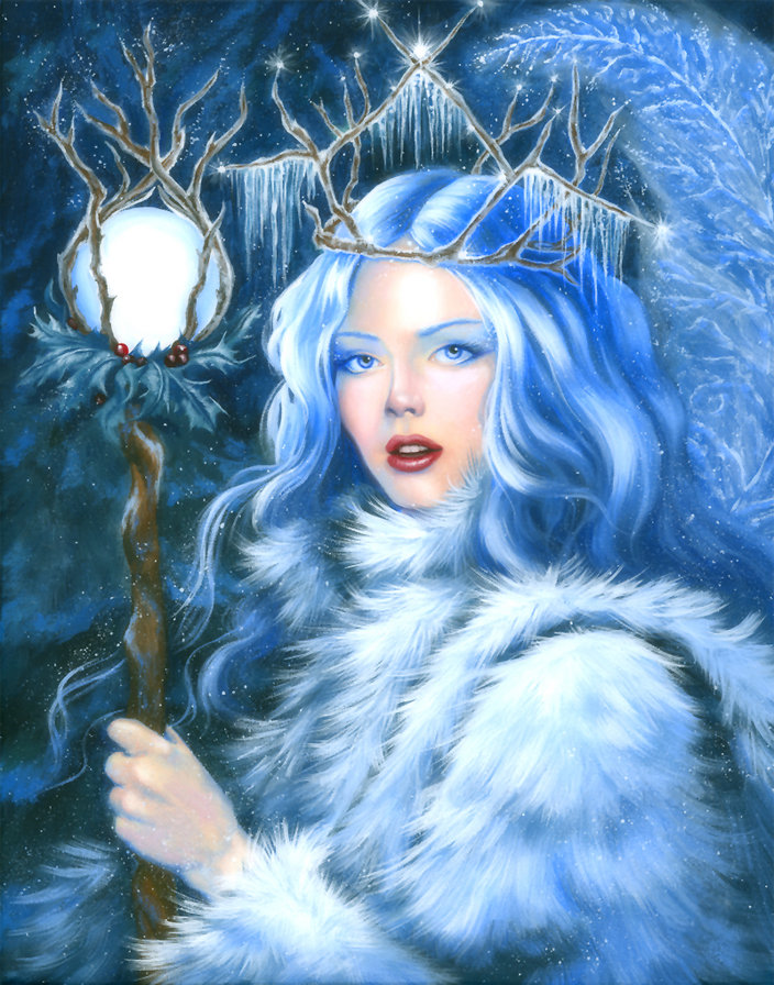Снежная королева - красавица, зима, фэнтези, девушка - оригинал