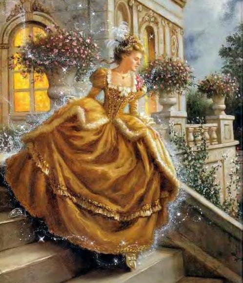 побег с бала - ступеньки, золушка, девушка - оригинал