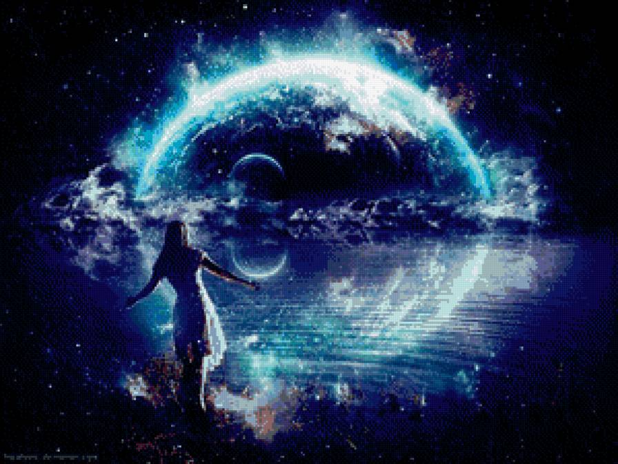 вселенная - вселенная, девушка, планета, космос - предпросмотр