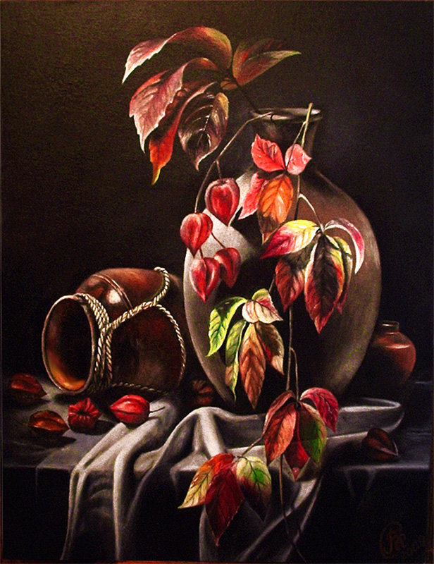 Натюрморт - натюрморт, цветы, физалис - оригинал