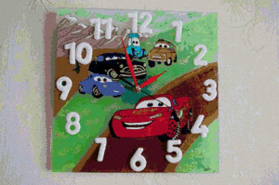 Часы 3 - тачки, мультфильм - предпросмотр