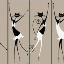 Схема вышивки «танцующие коты»