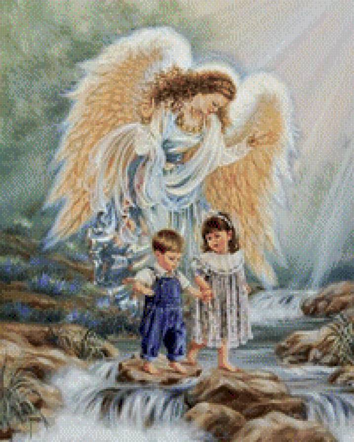 Anioł Stróż - anioł, dzieci, aioł stróż, dziecko - предпросмотр