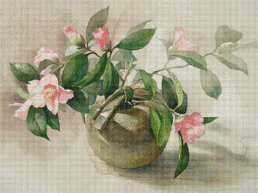 нежный букет - ваза, цветы, букет - предпросмотр