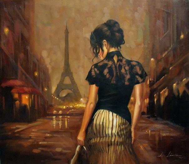 Париж - париж, девушка, городской пейзаж - оригинал