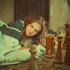 Схема вышивки «Девушка»