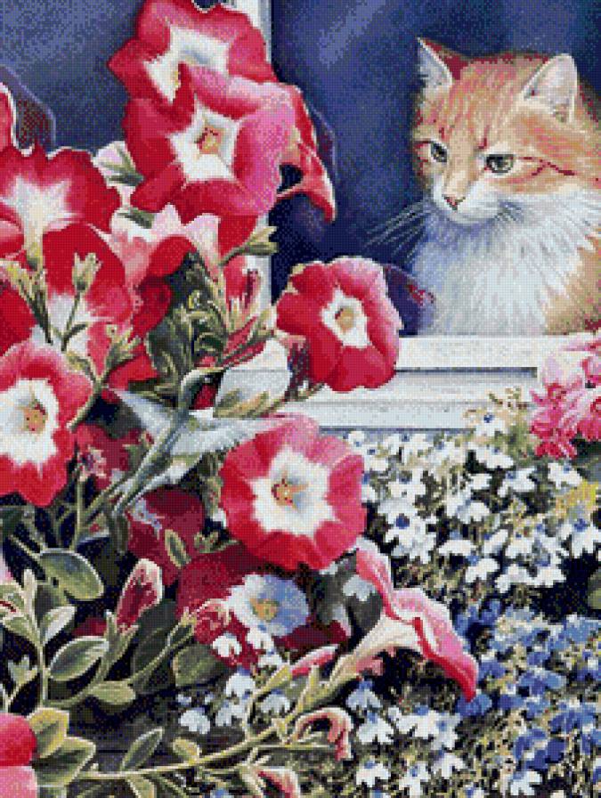 ты кто? - птички, котики, цветы, окно - предпросмотр