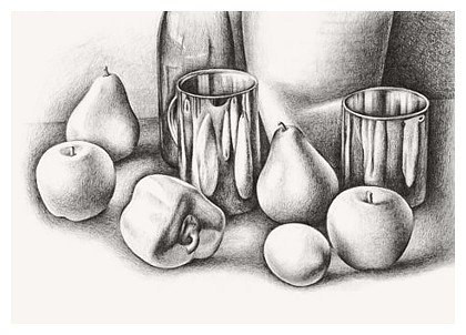 Черно-белый натюрморт - фрукты, монохром, натюрморт - оригинал