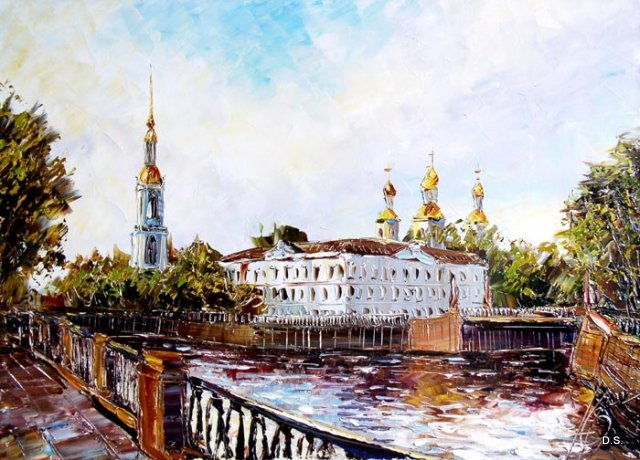 купола - лавра, купола, церковь, живопись, монастырь - оригинал