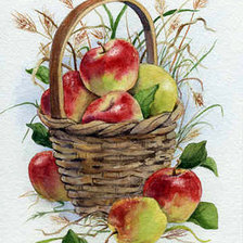 Оригинал схемы вышивки «корзинка яблок» (№590823)