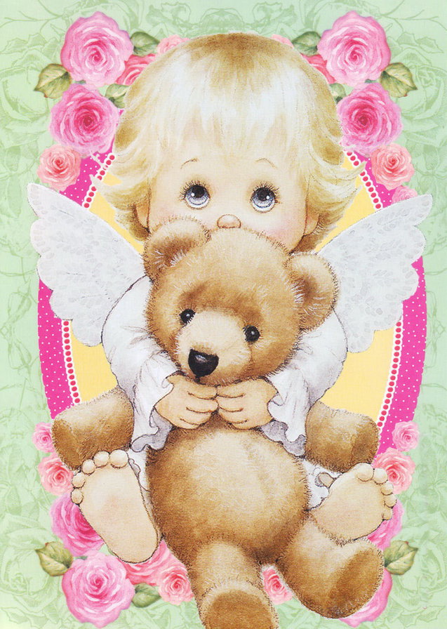 Открытки - ребенок, медведь - оригинал