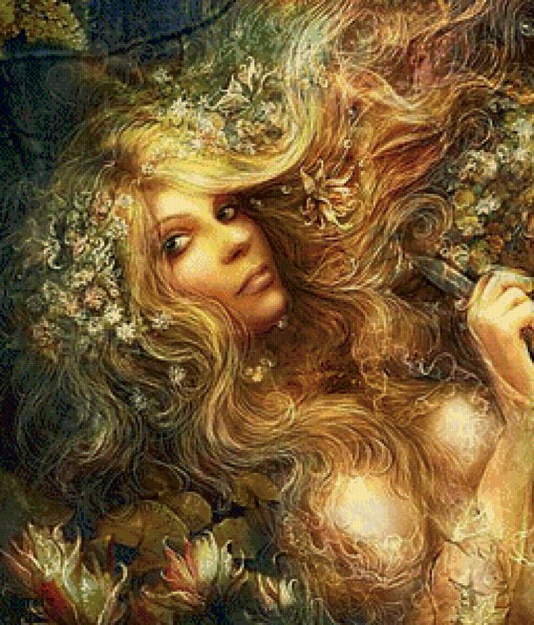 Виринея - девушка, колдунья, образ, цветы - предпросмотр