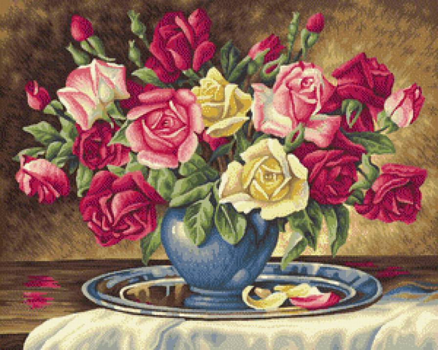 Букет роз - натюрморт, цветы, розы - предпросмотр