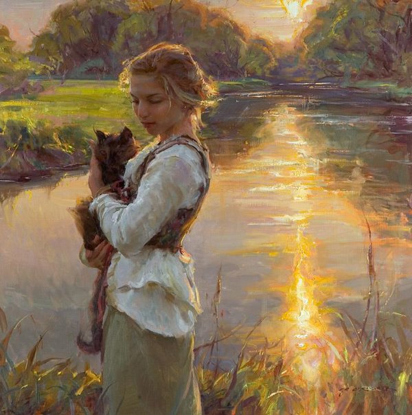 Закат.Даниэль Герхартц - женщины, живопись, даниэль герхартц - оригинал