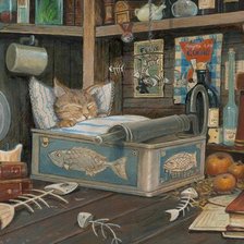 Схема вышивки «Спящий кот»