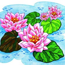 Схема вышивки «Лотосы»