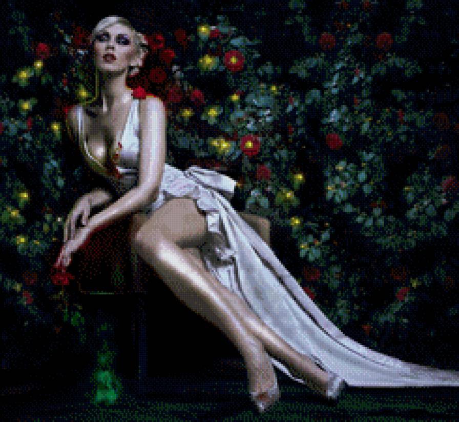 в ночном саду - девушка - предпросмотр