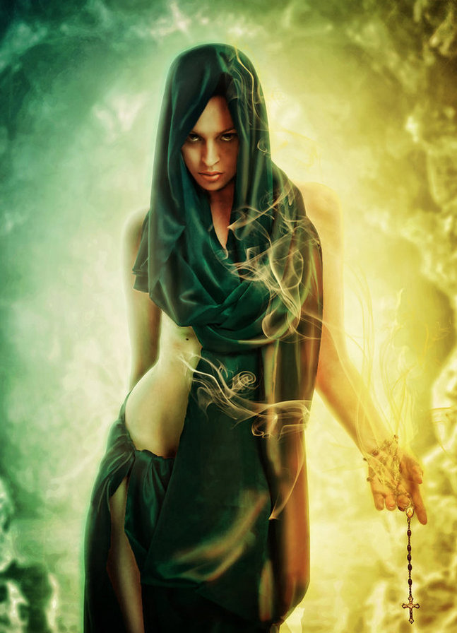 ведьма - девушка, магия - оригинал