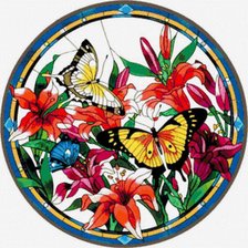 Оригинал схемы вышивки «цветы и  бабочки» (№592714)