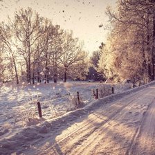 Схема вышивки «Зимняя дорога»