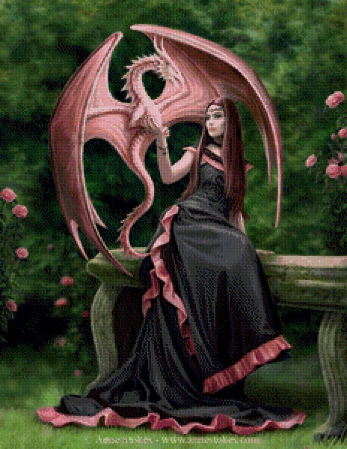 Дракон и нежность - ведьма, фентези, девушка, мистика - предпросмотр