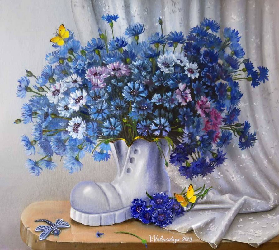 Васильки - букет, васильки, цветы - оригинал