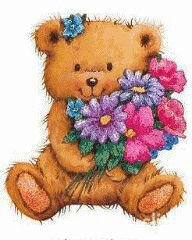 медвежонок с цветами - детское - оригинал
