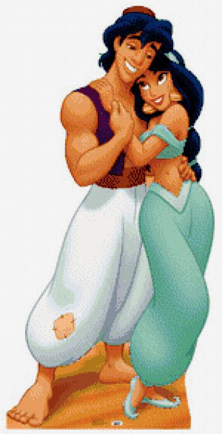 Пара - алладин, девушка, жасмин, мультфильм, юноша - предпросмотр