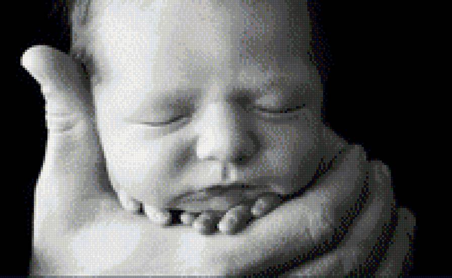 на руках - черно белое, дети, любовь - предпросмотр